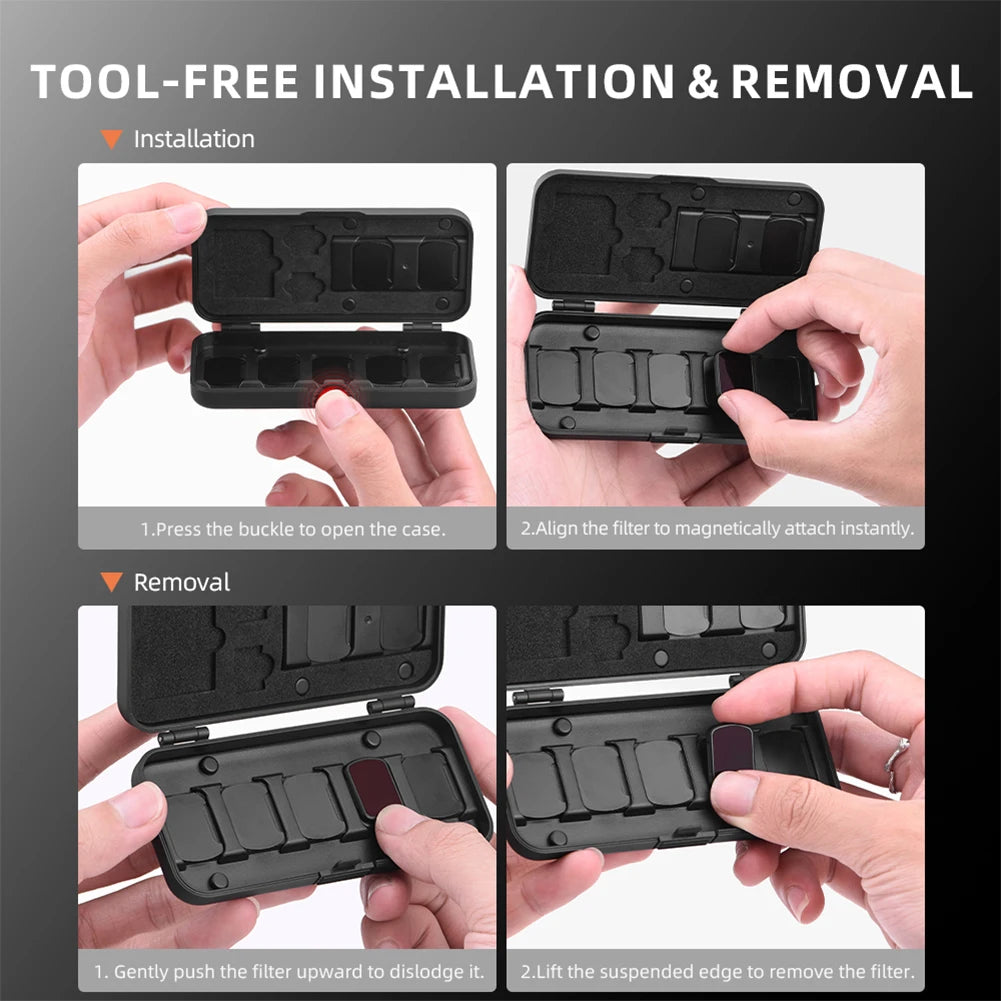 Carrying Case Shockproof Filter Storage Case for DJI Osmo Pocket 3 Filters Protection Box Oasis Select