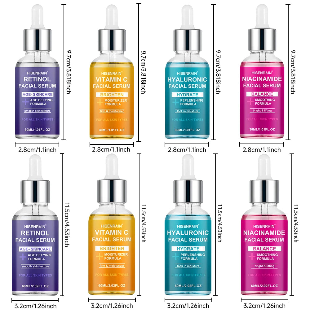 HISENRAIN Luxury Moisturizing Essence 4-Piece Set - Premium Skincare Gift for Holiday Seasons, Radiant & Hydrated Skin. Oasis Select
