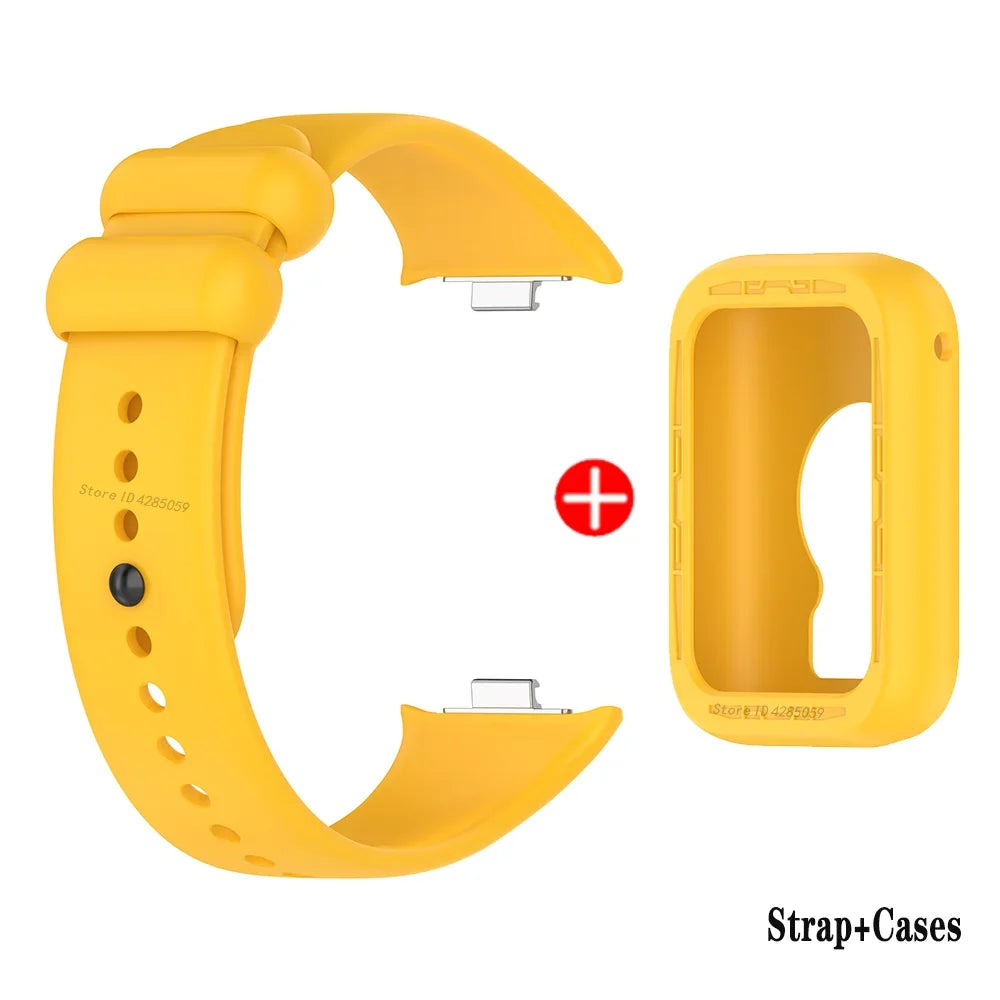 Silicone Strap & Case for Xiaomi Mi Band 8 Pro – Sports Band Smartwatch Strap & Case Oasis Select YELLOW