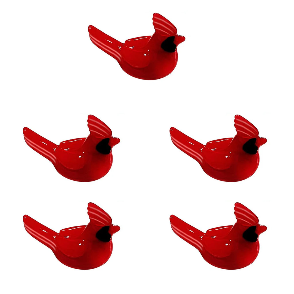 5/10/20 PCS Mini Red Cardinal Bird Figurine – Resin Ornament for Fairy Garden, Dollhouse, Cake Decor & Memorial Home Decoration Oasis Select 5pcs