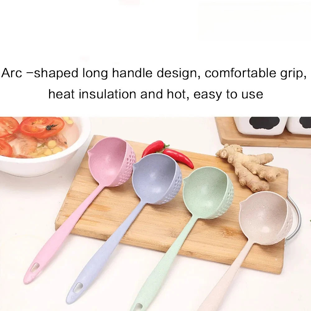 The 2 in 1 Kitchen Spoon Spoon Long Handle Plastic Colander Filter Tableware Hot Pot Spoon Oasis Select