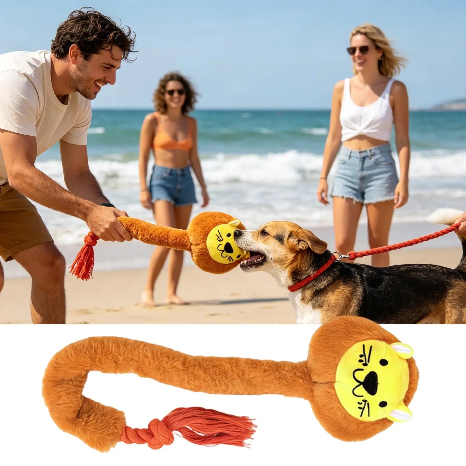 Interactive pet tug-of-war teeth cleaning and teeth-cleaning dog toys Plush Teething Animal Pet Supplies Stuffed Squeaky Toys Oasis Select