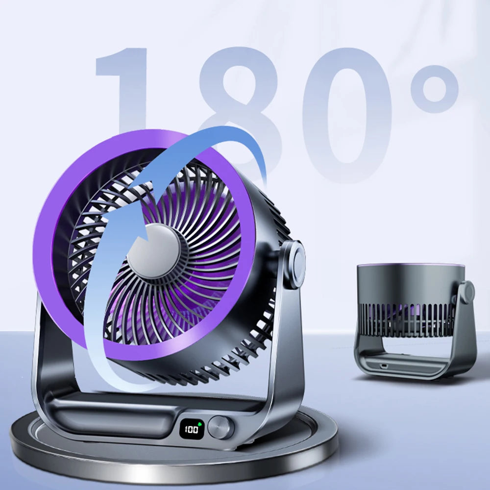 Air Circulation Desktop Fan – 5W USB, 4000mAh Battery