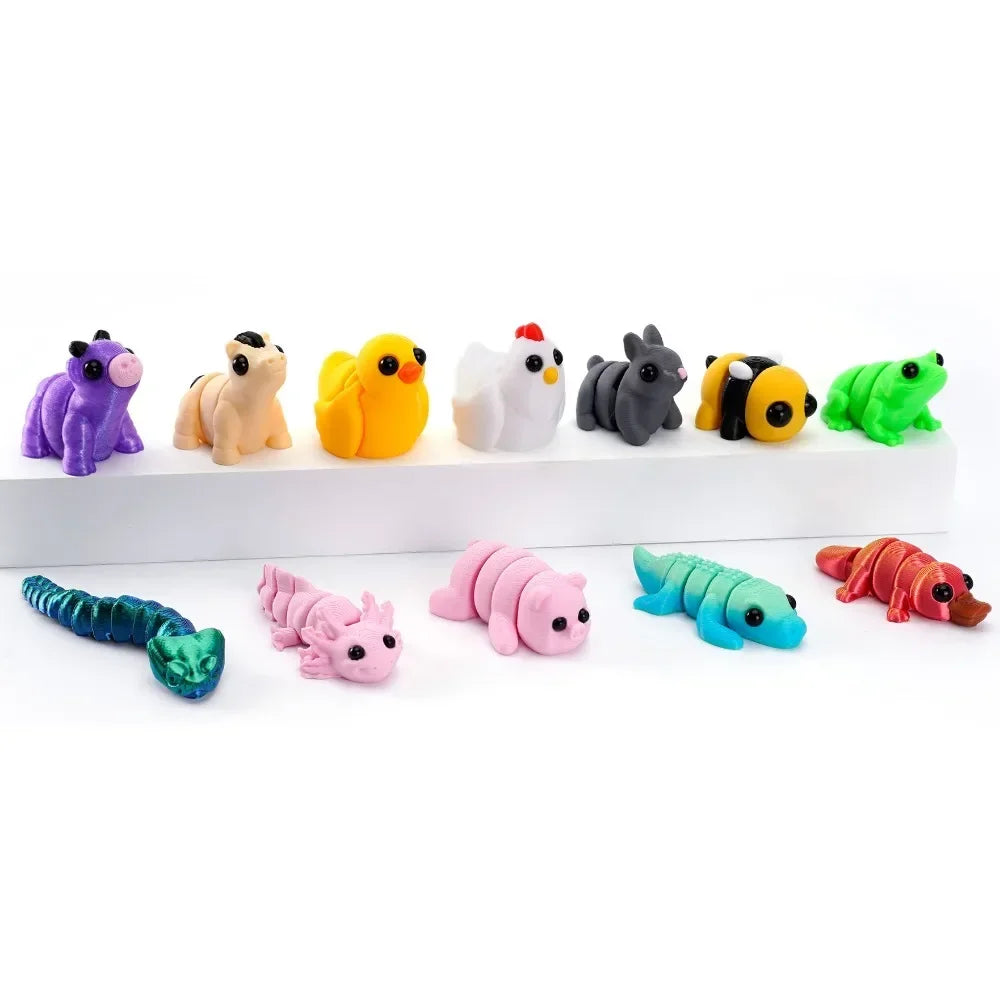 3D Printed Mini Animals Multi-Joint Rotatable Fidget Toys Office Desk Decoration Home Decor Animal Model Figurine Kid Gift 피규어 Oasis Select