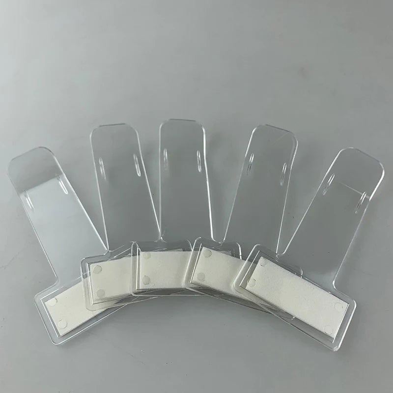 5Pcs Clear Plastic Car Styling Parking Ticket Holder Car Fastener Card Holder Mounting Fastener Organizer Windshield Stickers Oasis Select