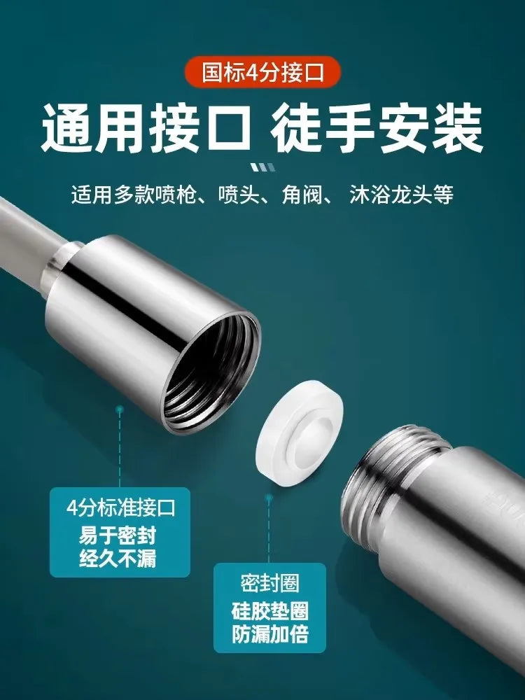 New 1.5-5M Spring Flexible Retractable Hose Shower Head Toilet Bidet Water Pipe Plumbing Bathroom Spiral Flexible Shower Hose Oasis Select
