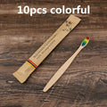 10Pcs Eco friendly toothbrush Bamboo Resuable Toothbrushes Portable Adult Wooden Soft Tooth Brush for Home Travel Hotel use Oasis Select 10pcs colorful