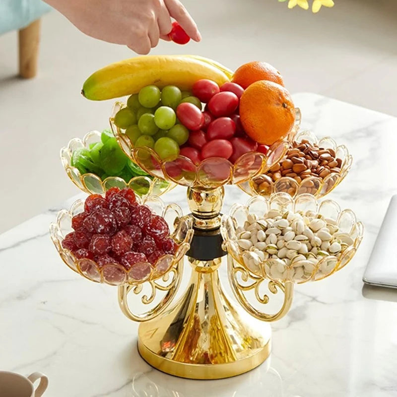 Luxury Multi-Level 360° Reversible Crystal Fruit And Candy Tray for Christmas Celebrations Oasis Select