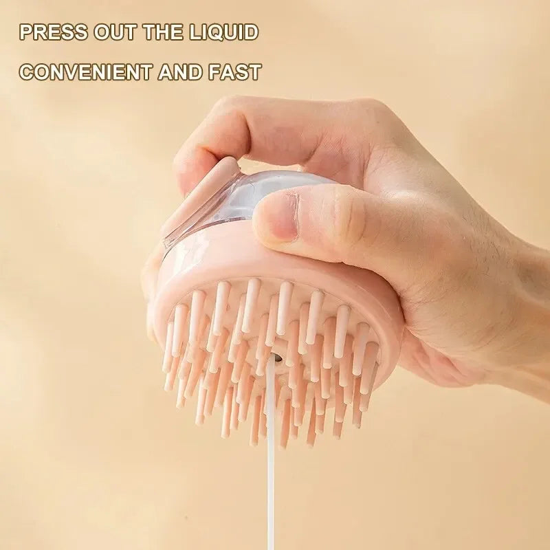 Pet Bath Brush with Shampoo Dispenser | Soft Silicone Pet Grooming Brush Oasis Select