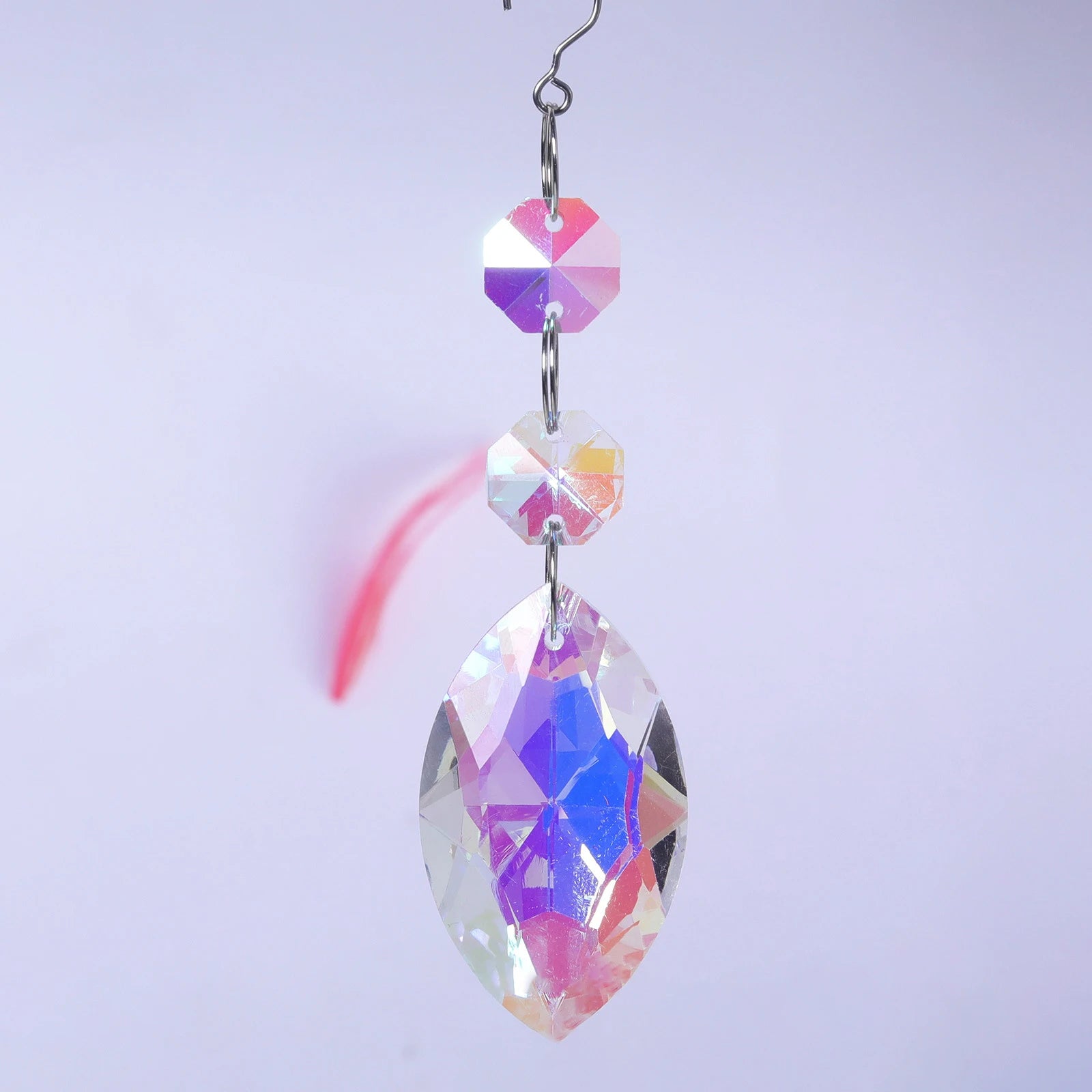 1PCs Crystal Suncatcher 9cm Curtain Pendant Sun Catcher AB Color Rainbow Chaser Glass Prism Outdoor Window Home Garden Decor Oasis Select F