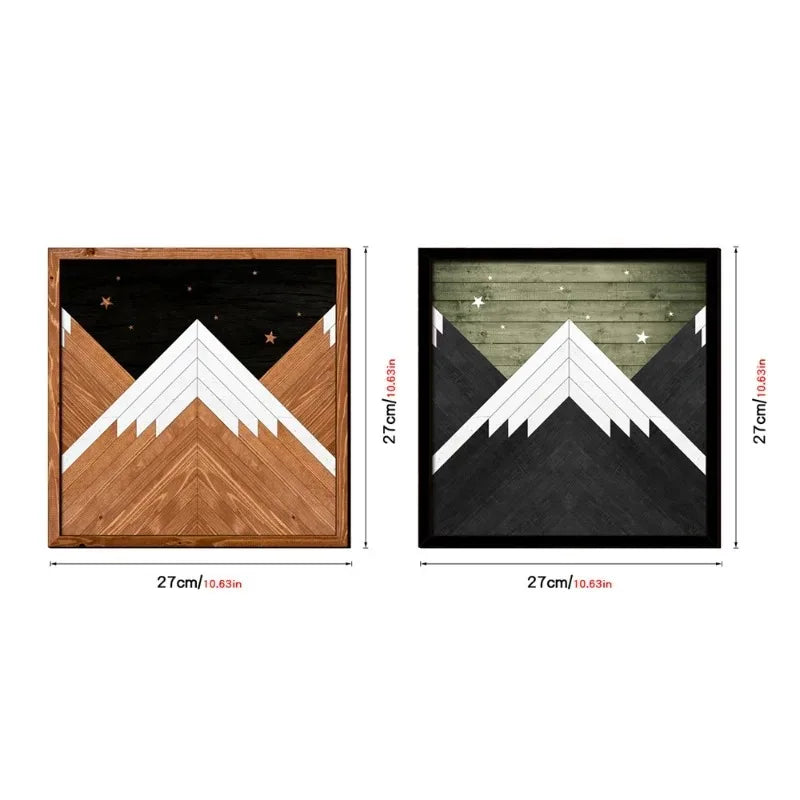 Wall Stickers Wooden Frame Paintings Nordic Style Geometric Patterns Living Room Bedroom Study Decoration Oasis Select