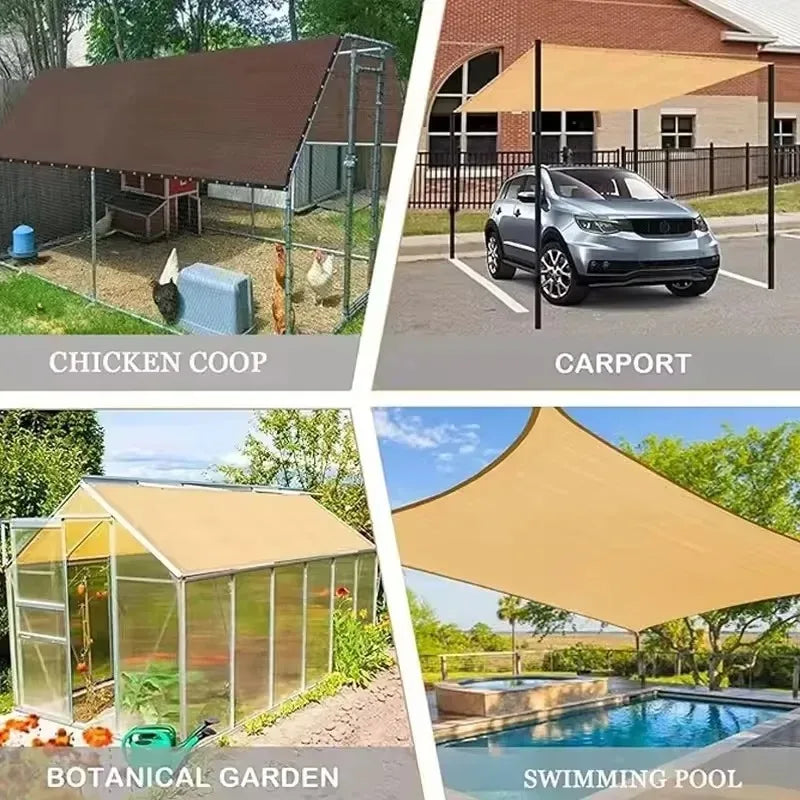 2x2m 2x4m Sun Shade Net Outdoor Yard Balcony Shade Mesh Reinforced Edges Punched Holes Dense Thickened Sun Protection Netting Oasis Select