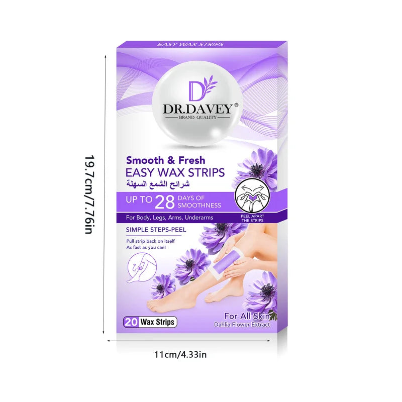 DR.DAVEY Double-Sided Depilatory Wax Strips – Full Body