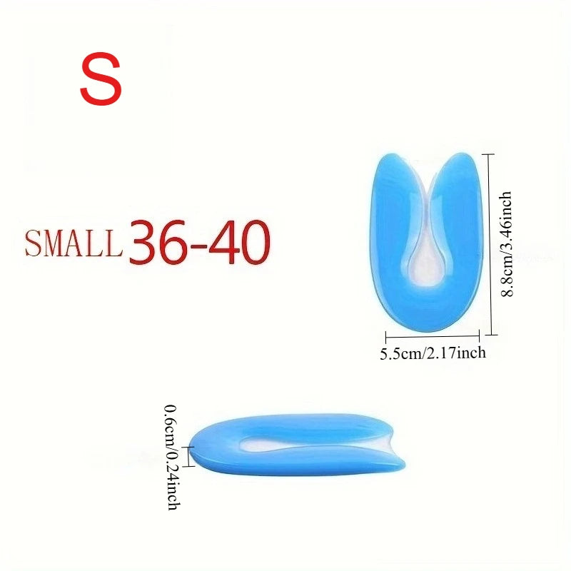 1Pairs U-shaped bone spurs heel pad silicone soft shock-absorbing heel insole relieves heel inflammation heel pad Oasis Select S