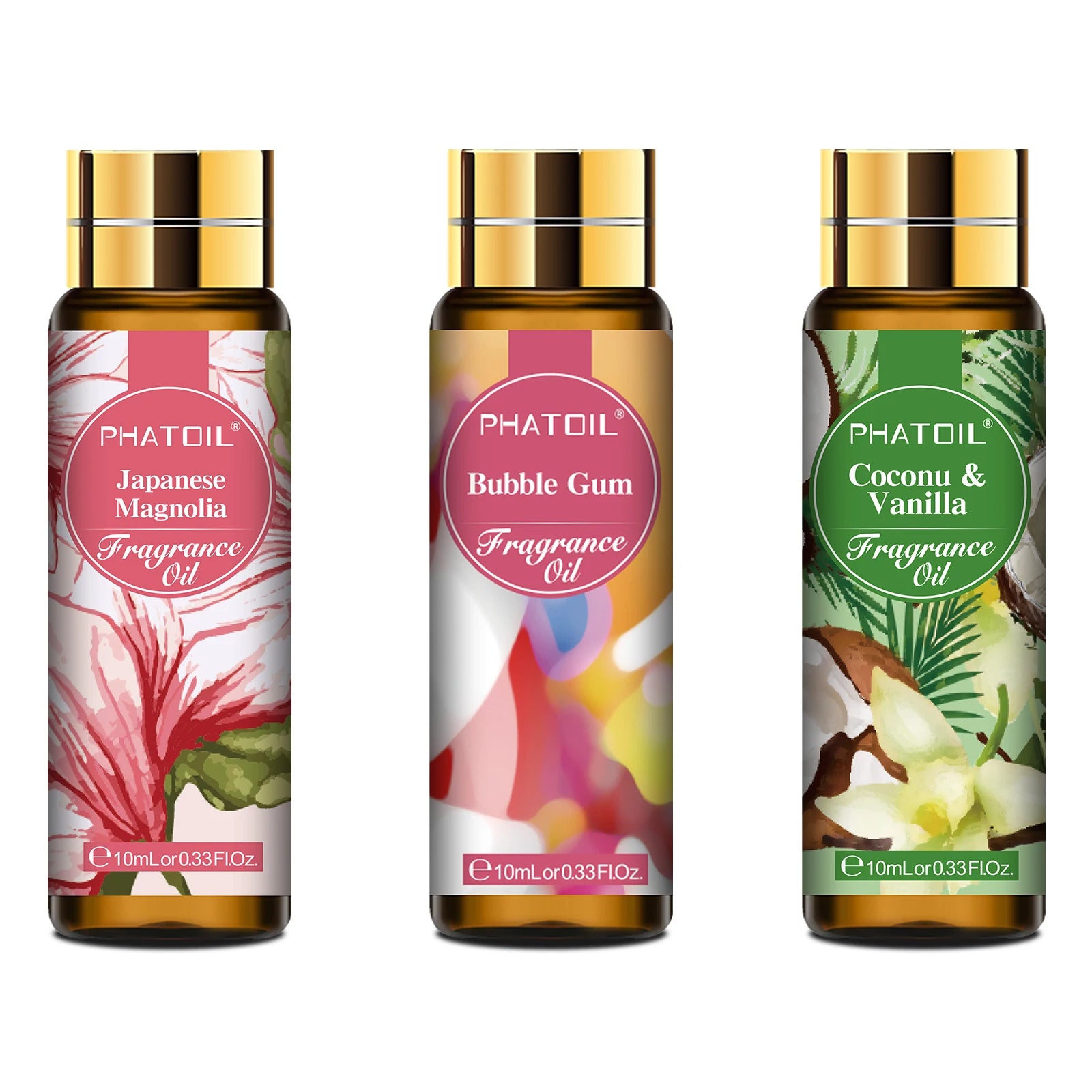 PHATOIL 10ml Aromatherapy Fragrance Oils – Diffuser & DIY Scents