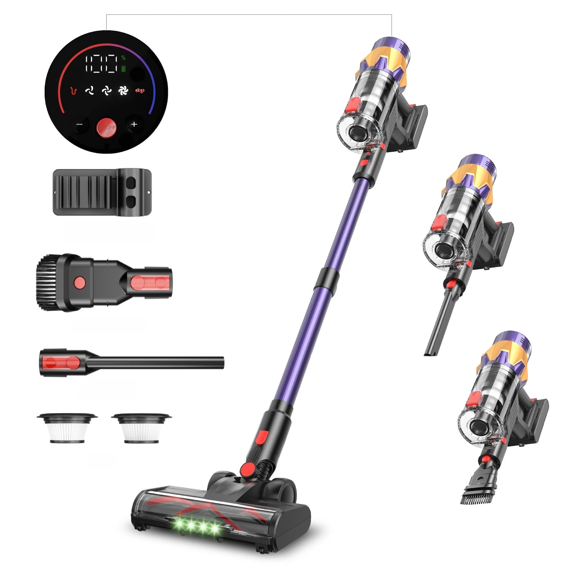 GUOHE 550W Cordless Handheld Vacuum – 35000Pa HEPA Pet Hair