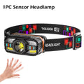 COB LED Headlamp 6-Mode Motion Sensor | USB Rechargeable