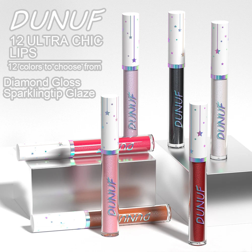 DUNUF 12 Lipstick Pearl Long-lasting Waterproof, non-bleach, non-stick cup lip gloss Oasis Select