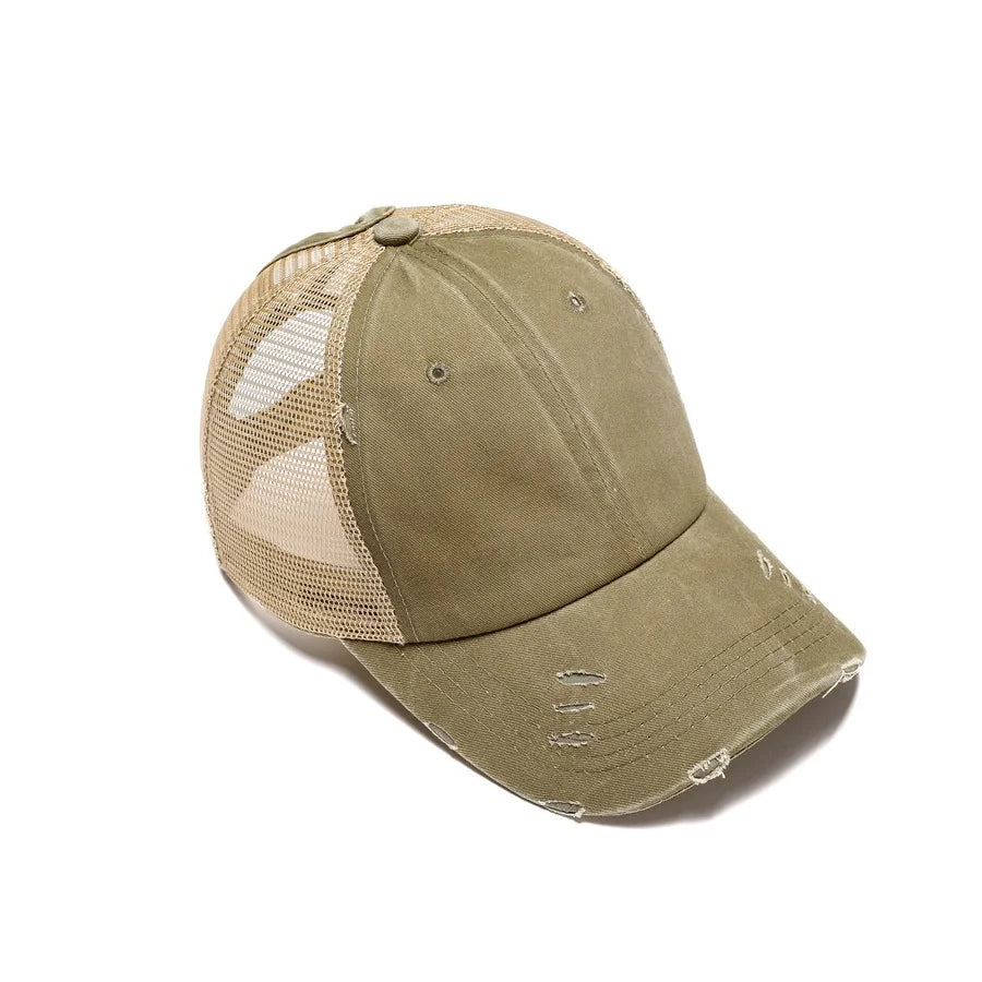 Quick drying hat, worn-out hole hat, back opening hat, ponytail hat, adult baseball cap, breathable and sun resistant Oasis Select