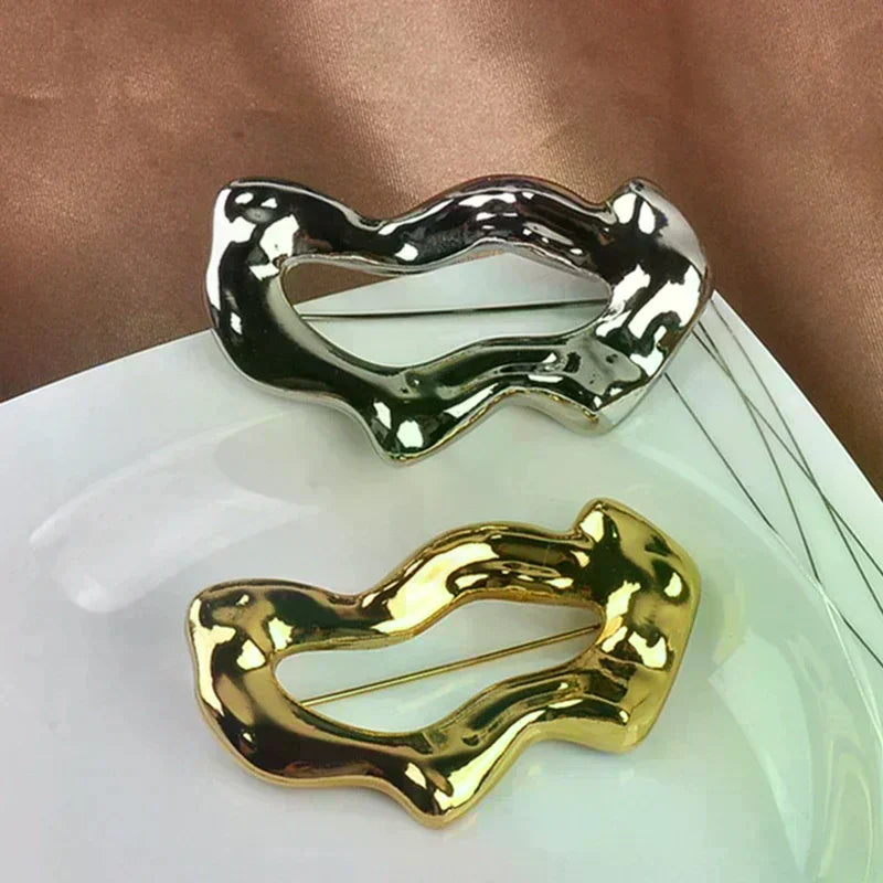 Metal Geometric Brooch Simple Collar Buckles Anti Exposure Multifunction Brooches Pin Accessories For Adult Clothing Ornament Oasis Select