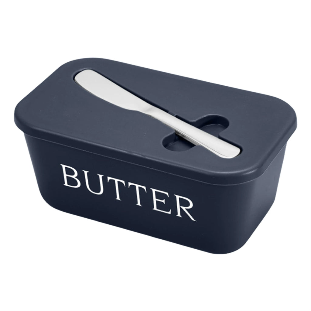 Butter Dish with Lid & Cutter – Airtight Fridge Storage Box