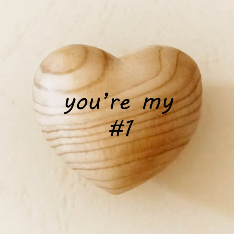 New Valentine's Day decoration pocket hug wooden heart token wooden love engraved gift Oasis Select