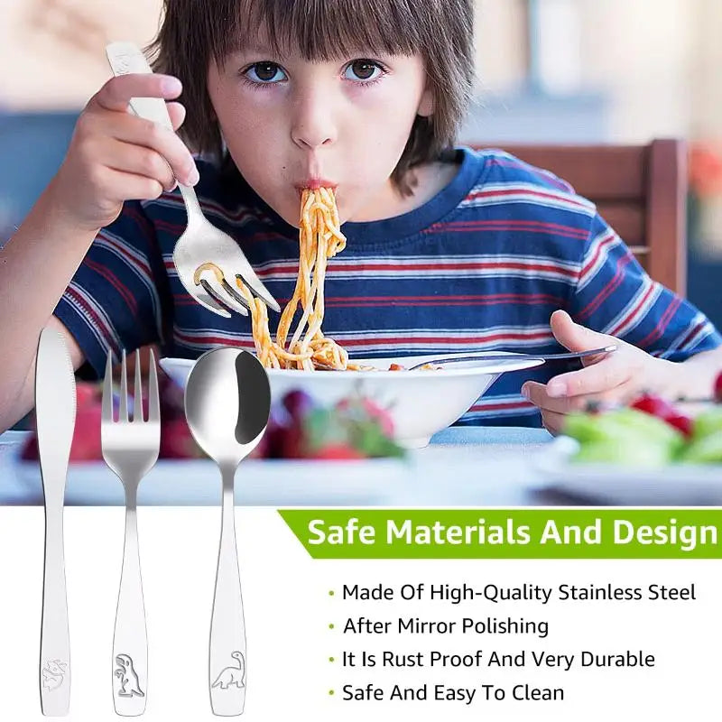 Kids Bear Flatware Set – Stainless Steel Fork Spoon & Knife