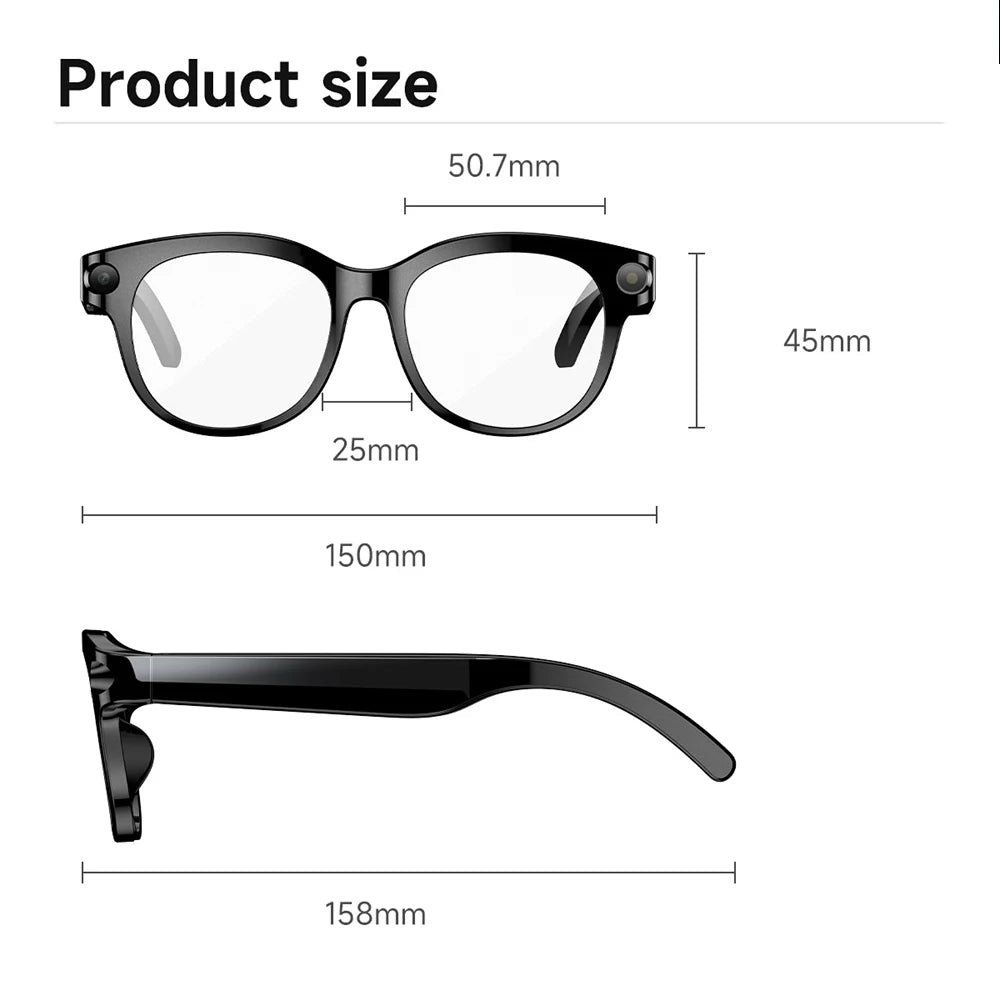 AI Smart Glasses Real-time Translation Dual Camera Bluetooth Call Sunglasses Shoot Audio Video Music Player Multifunctional Men Oasis Select