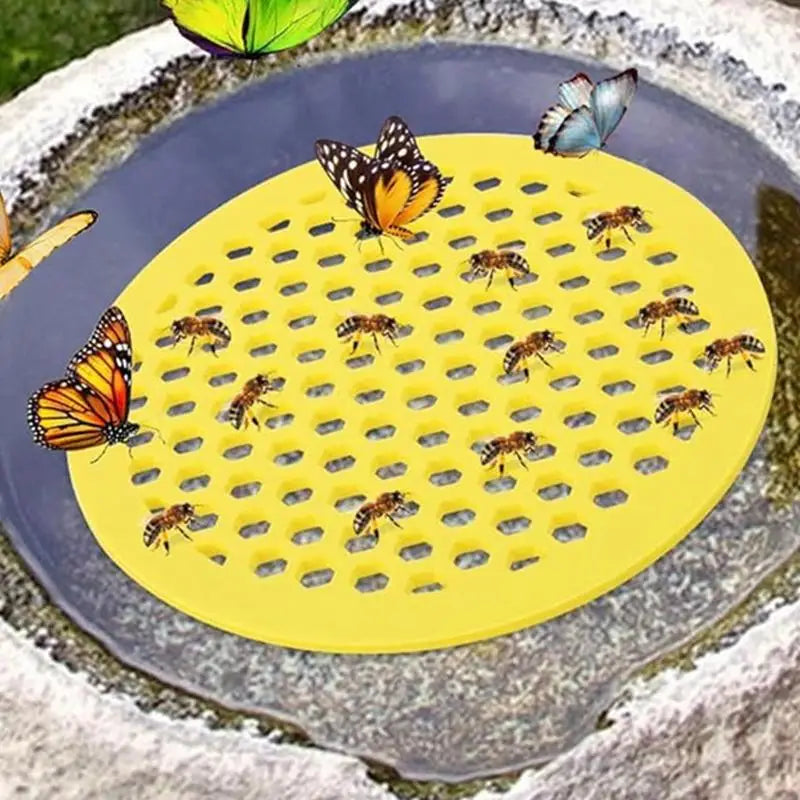 Floating Bee Island-Bee Waterer Hexagonal Bee Insect Drinking Tray Acrylic Beekeeping Setups Luring insects Waterer Catcher Cups Oasis Select