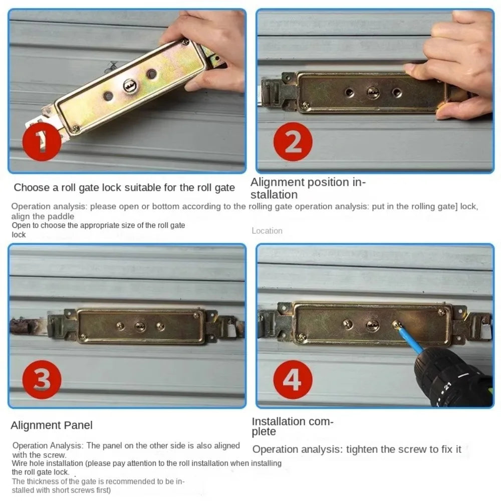 New Alloy Roller Shutter Door Lock Middle Bottom Hardware Roll Gate Lock with Key Cross Shaped Anti-theft Locks Garage Oasis Select