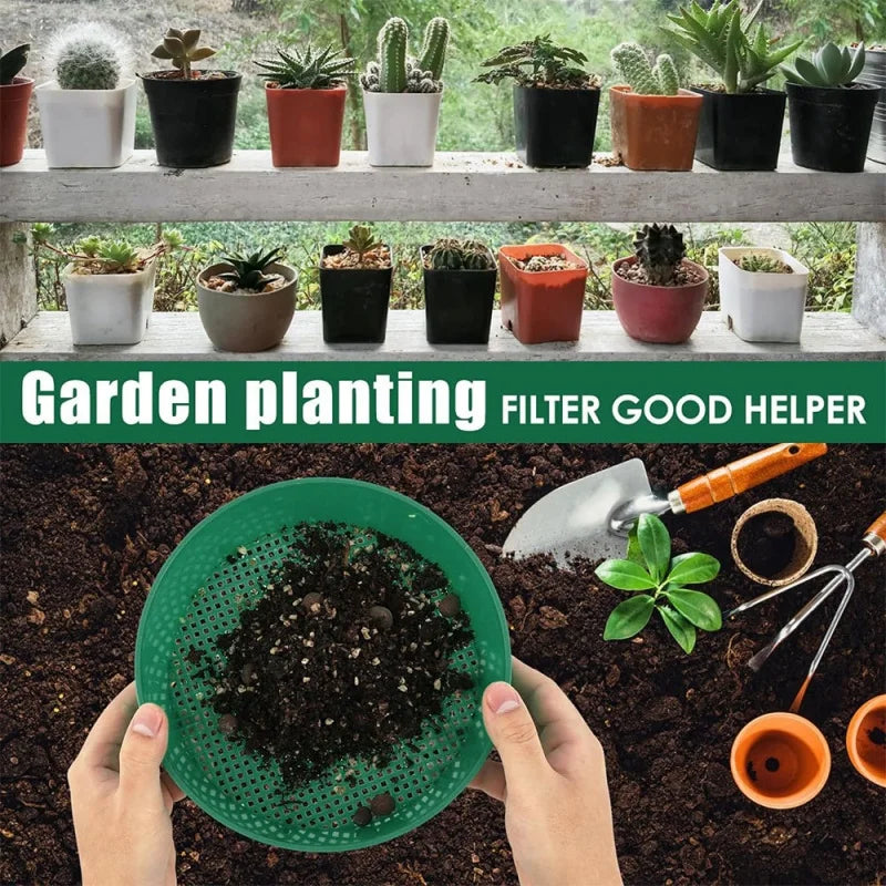 Plastic Soil Sieve Filter Mesh for Soil Stone Sifting Filtration Flower Plant Nursery Pot Home Garden Accessories Tools Oasis Select
