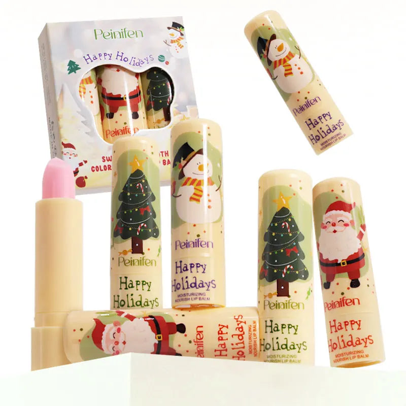 PEINIFEN 3-Pack Christmas Color Changing Lip Balm – Vitamin E Color Changing Lip Balm Oasis Select