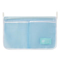 1Pcs Refrigerator Storage Mesh Bag Double Compartment Hanging Pouch Kitchen Organizer Pockets with Hook Washable Fridge Net Bag Oasis Select Blue