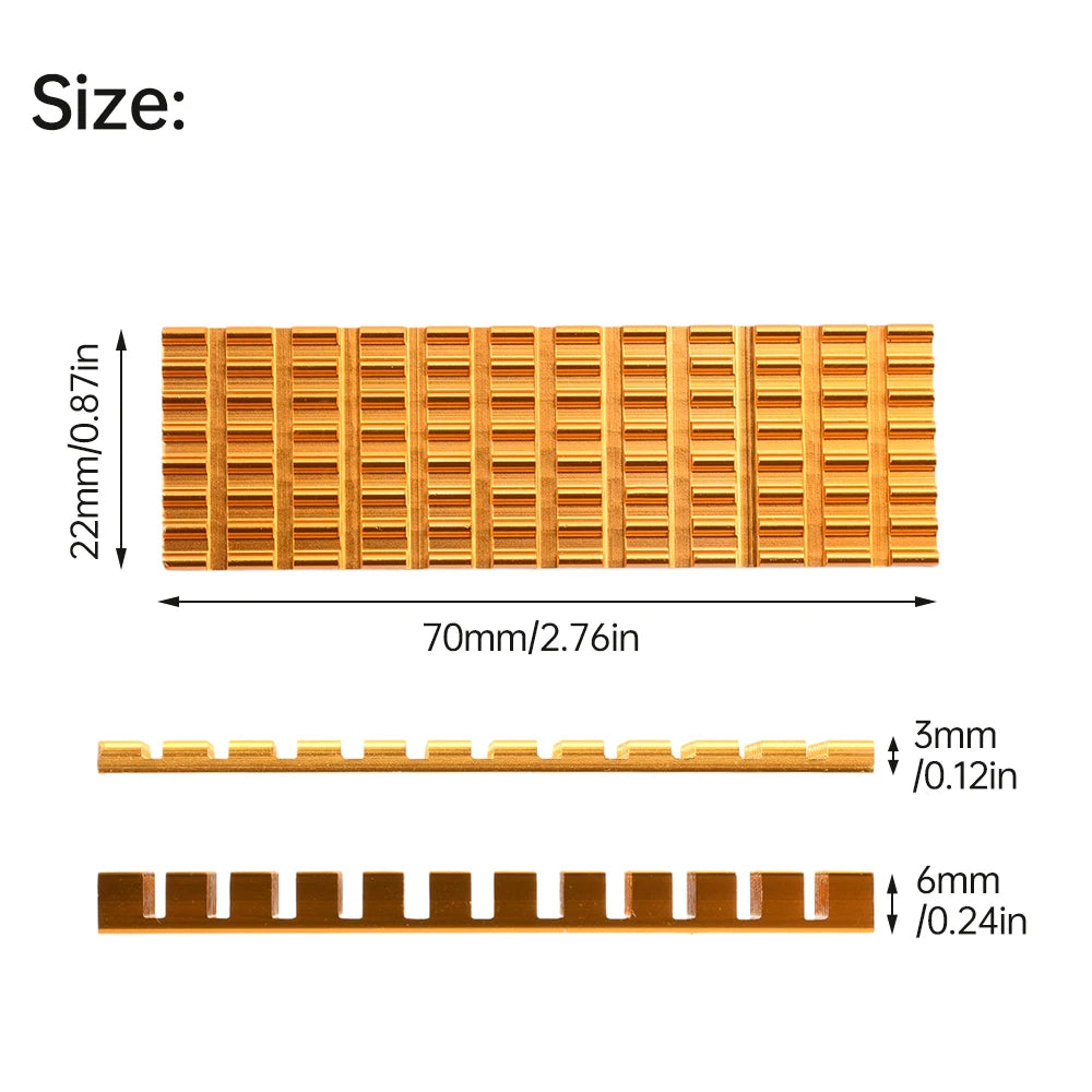 M.2 SSD NVMe Heat Sink M2 2280 Solid State Hard Disk Aluminum Heatsink Gasket with Silicone Thermal Pad PC Accessories Oasis Select