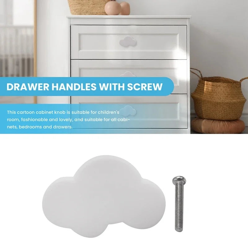 10Pcs Cartoon Cloud Furniture Handles Children Room Knobs Handles Drawer Pull Handle Door Knob For Bedroom Kitchen Oasis Select