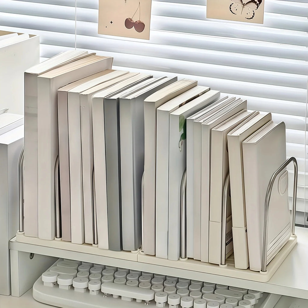 Adjustable Book Stand Stainless Steel Organizer For Desk Office And Home Storage Rack Fridge Container Basket Produce Box Oasis Select