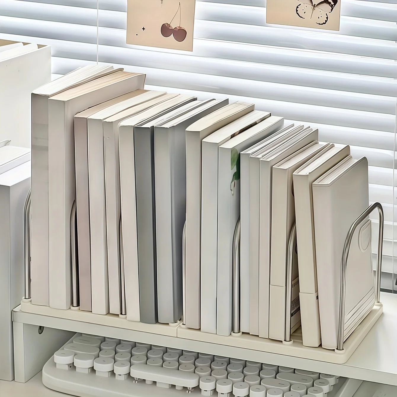 Adjustable Book Stand Stainless Steel Organizer For Desk Office And Home Storage Rack Fridge Container Basket Produce Box Oasis Select