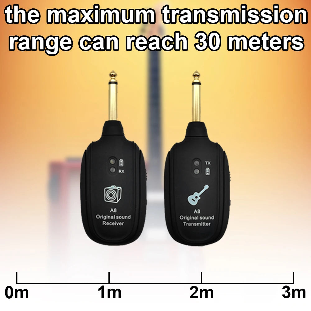 A8 UHF Wireless Guitar System – Transmitter & Receiver Rechargeable Wireless Guitar System Oasis Select United States
