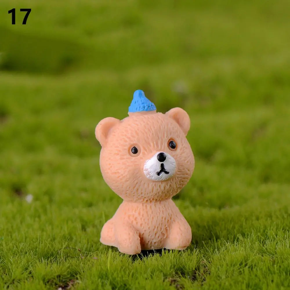 Mini White Bear Polar Bear Figurines Simulation Home Micro Landscape Garden Miniatures Animal Home Decor Accessories Oasis Select type 17