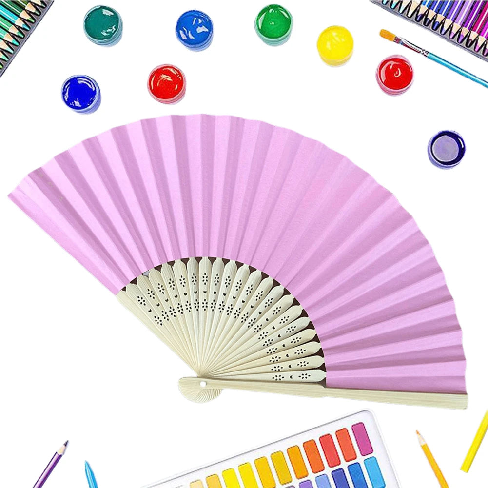 Blank Bamboo Folding Fan DIY Calligraphy Painting Wedding Party DIY Folding Fan Oasis Select france