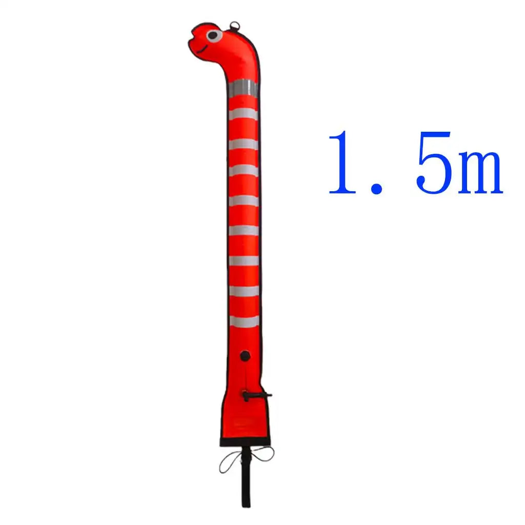 1.2m 1.5m 1.8m High-Visibility Dive Surface Marker Buoy Reflective Safety Moray Eel Sausage Marker with Reflective Strips Oasis Select Red150cm