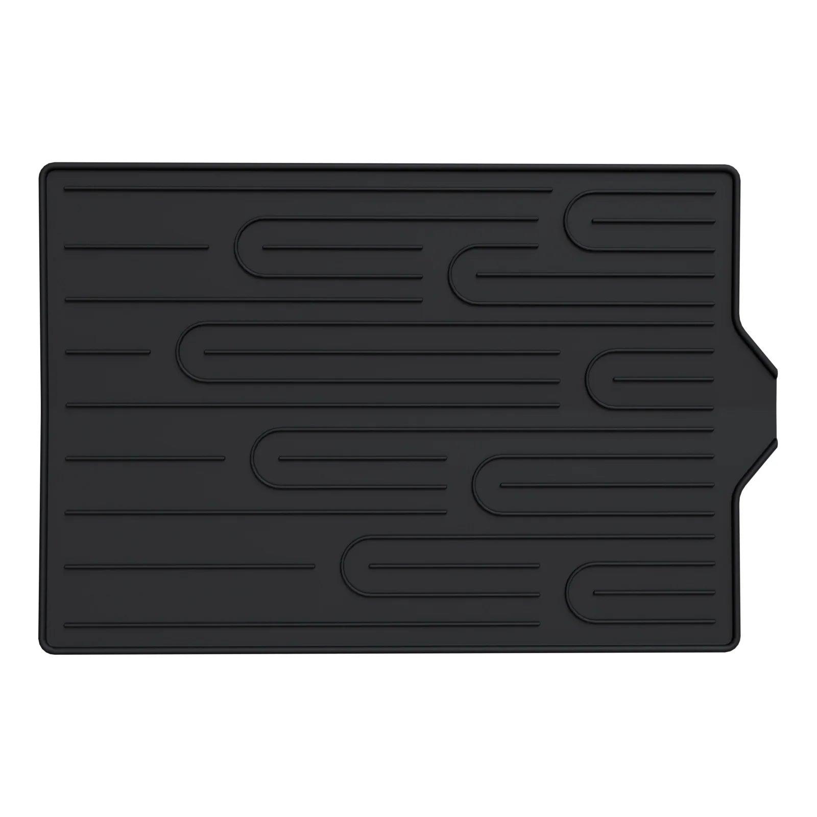 Silicone Dish Drying Mat Large Multipurpose Non-Slip Heat Resistant Countertop Easy Clean for Dishes Hot Pots Multi Colors Oasis Select Black 60x40 cm Rectangular