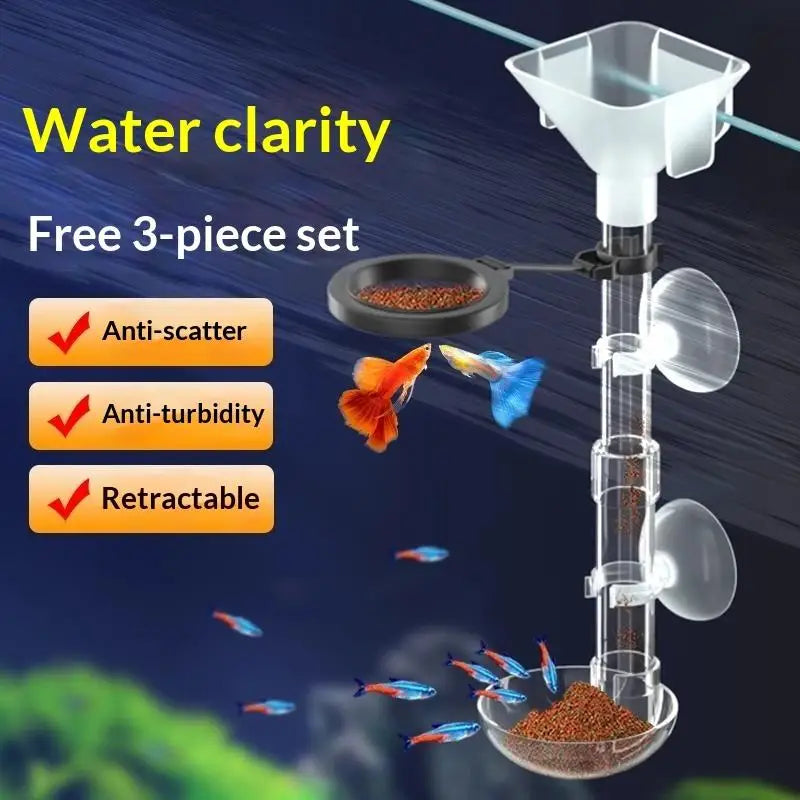 Telescopic Acrylic Aquarium Feeding Tube with Suction Cups