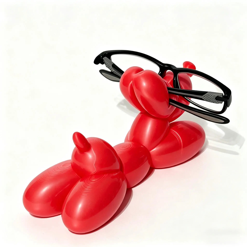 Cute Balloon Dog Eyeglass Holder Figurine Modern Art Desktop Decor Puppy Glasses Stand Ornament for Home Office Desk Decor Gifts Oasis Select