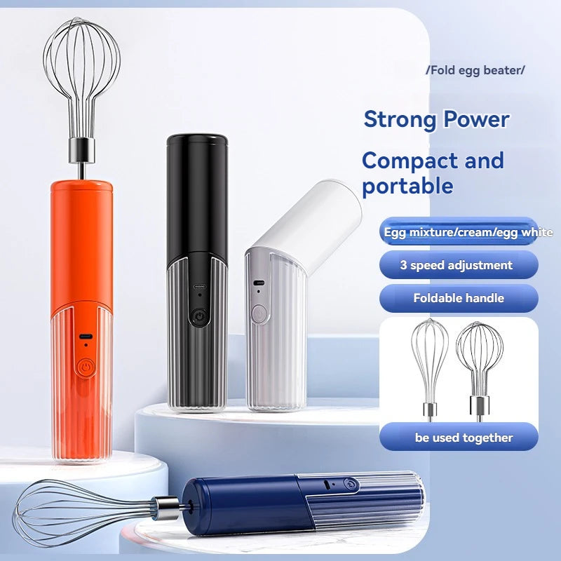 Wireless Electric Hand Mixer – 3-Speed Rechargeable Whisk