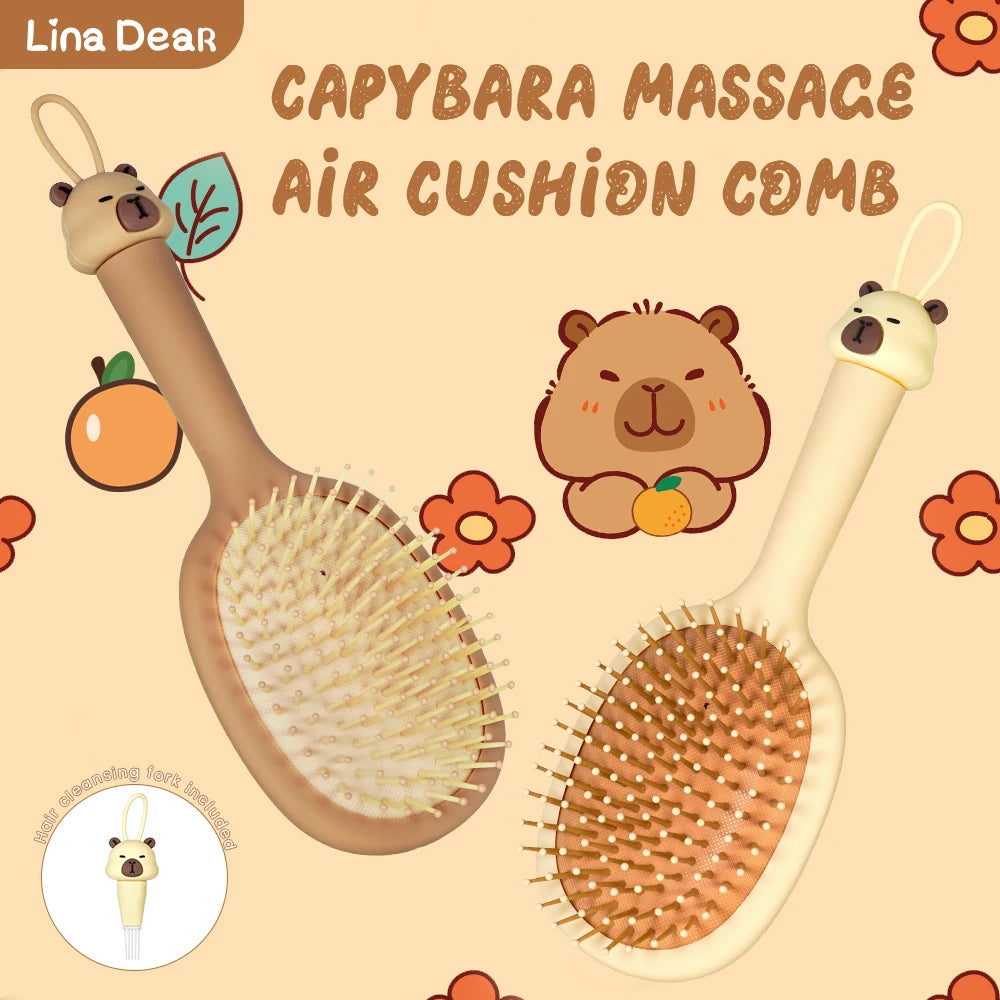 Capybara Air Cushion Hair Brush – Scalp Massage Comb Air Cushion Hair Brush Oasis Select