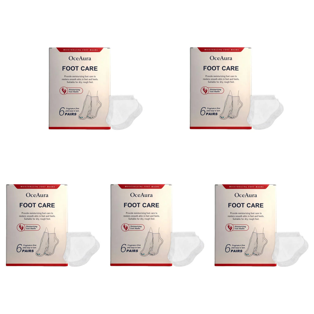OceAura Shea Butter Foot Mask 6 Pairs – Exfoliate & Hydrate Exfoliating Foot Mask Oasis Select 30Pairs Boxed
