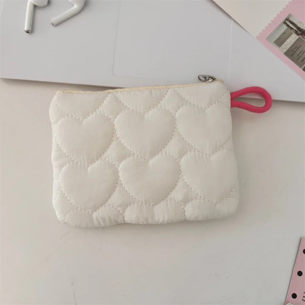 New Cute Candy Color Coin Purses Small Canvas Coin Wallet Lady Girls Earphone Coin Key Money Storage Bag Zipper Pouch Oasis Select White