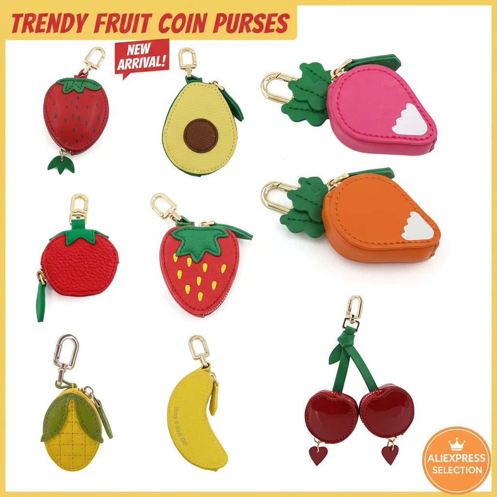 Kawaii Fruit Coin Purse – Mini Wallet & Keychain Charm for Girls