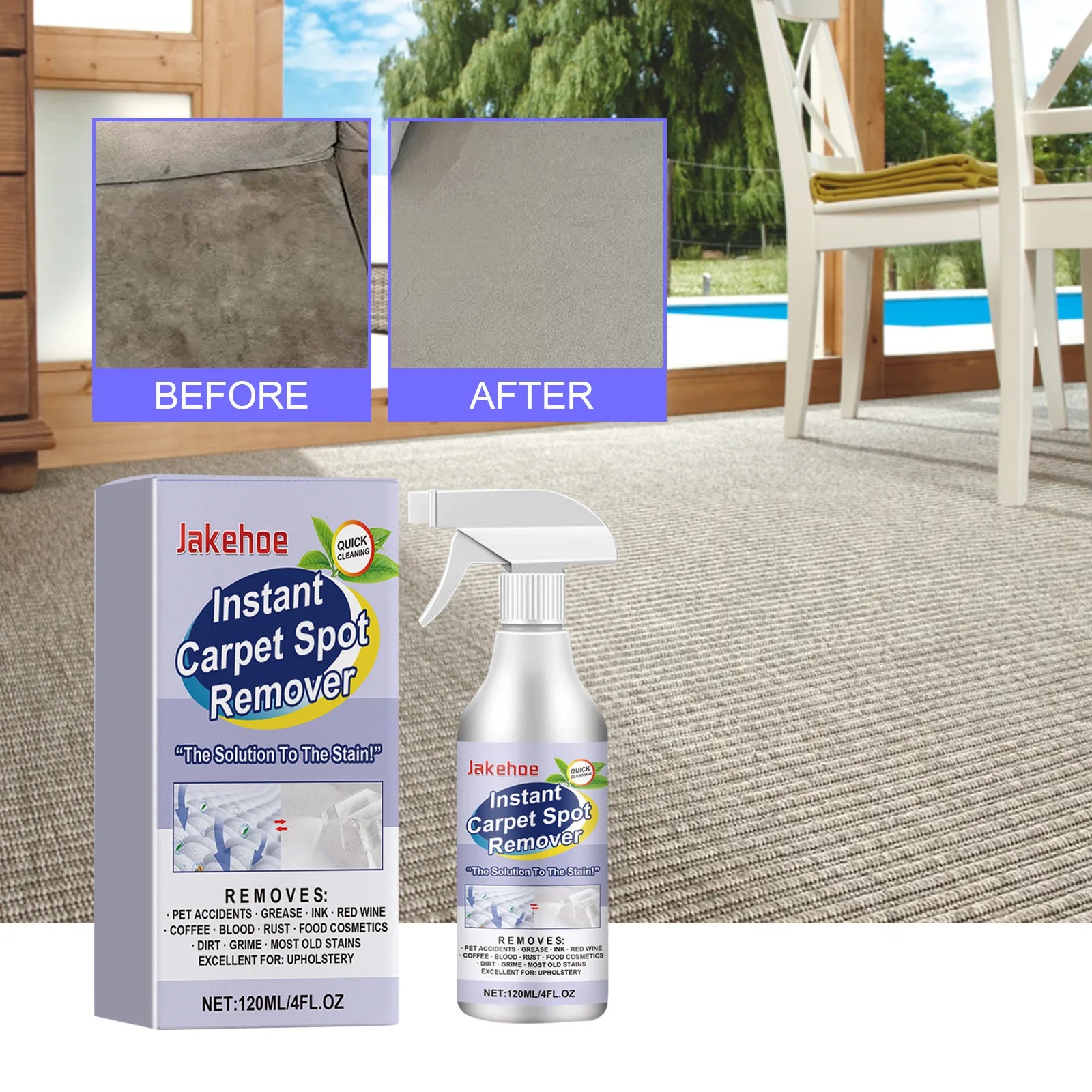 JAKEHOE Carpet Spot Remover – Stain & Odor Cleaner 120ml Carpet Stain Remover Oasis Select
